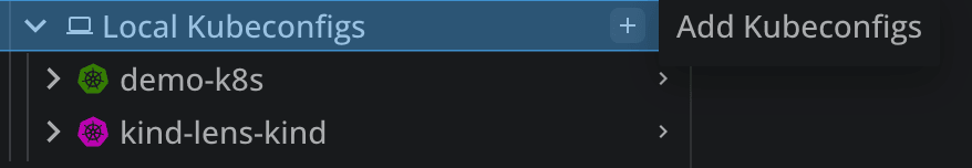 Local Kubeconfig clusters in Lens K8s IDE