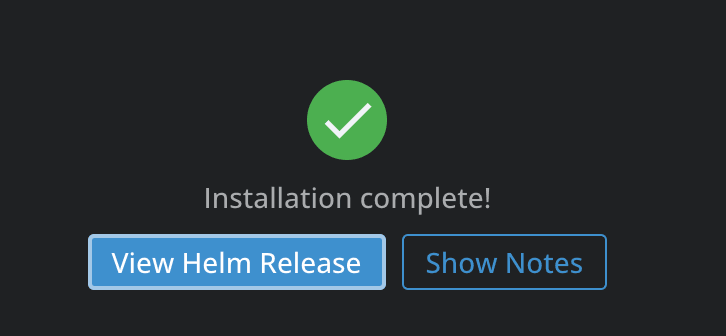 Helm chart successful installation