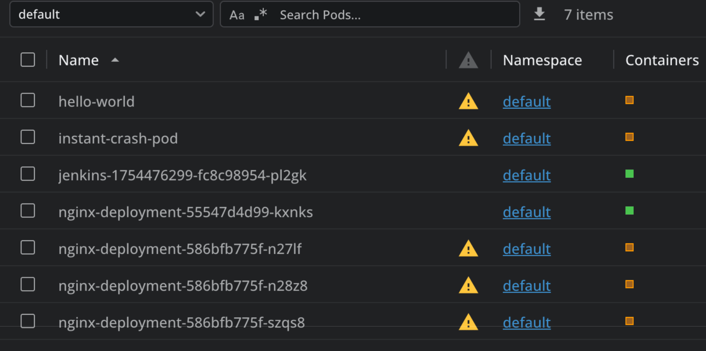 Lens Pods with errors