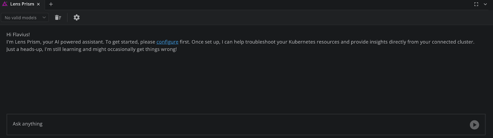 Configure Lens Prism