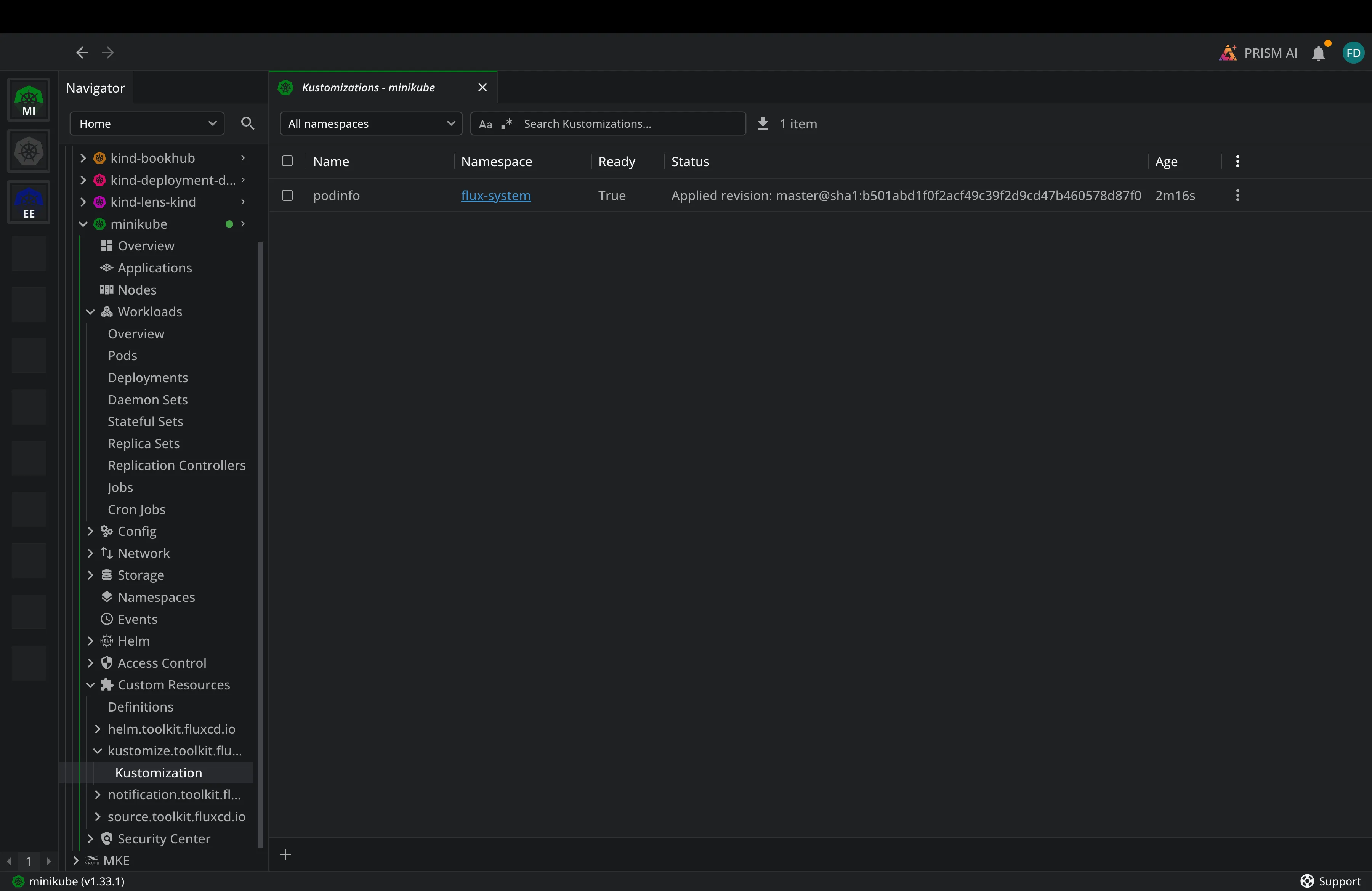 Flux Resources in Lens Kubernetes IDE