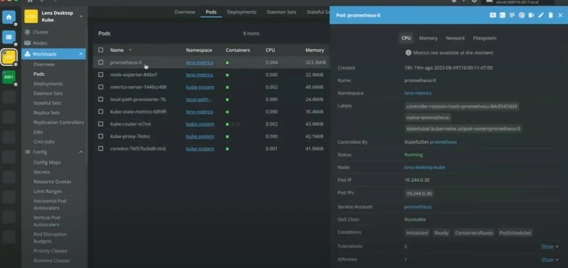 Workload Panel