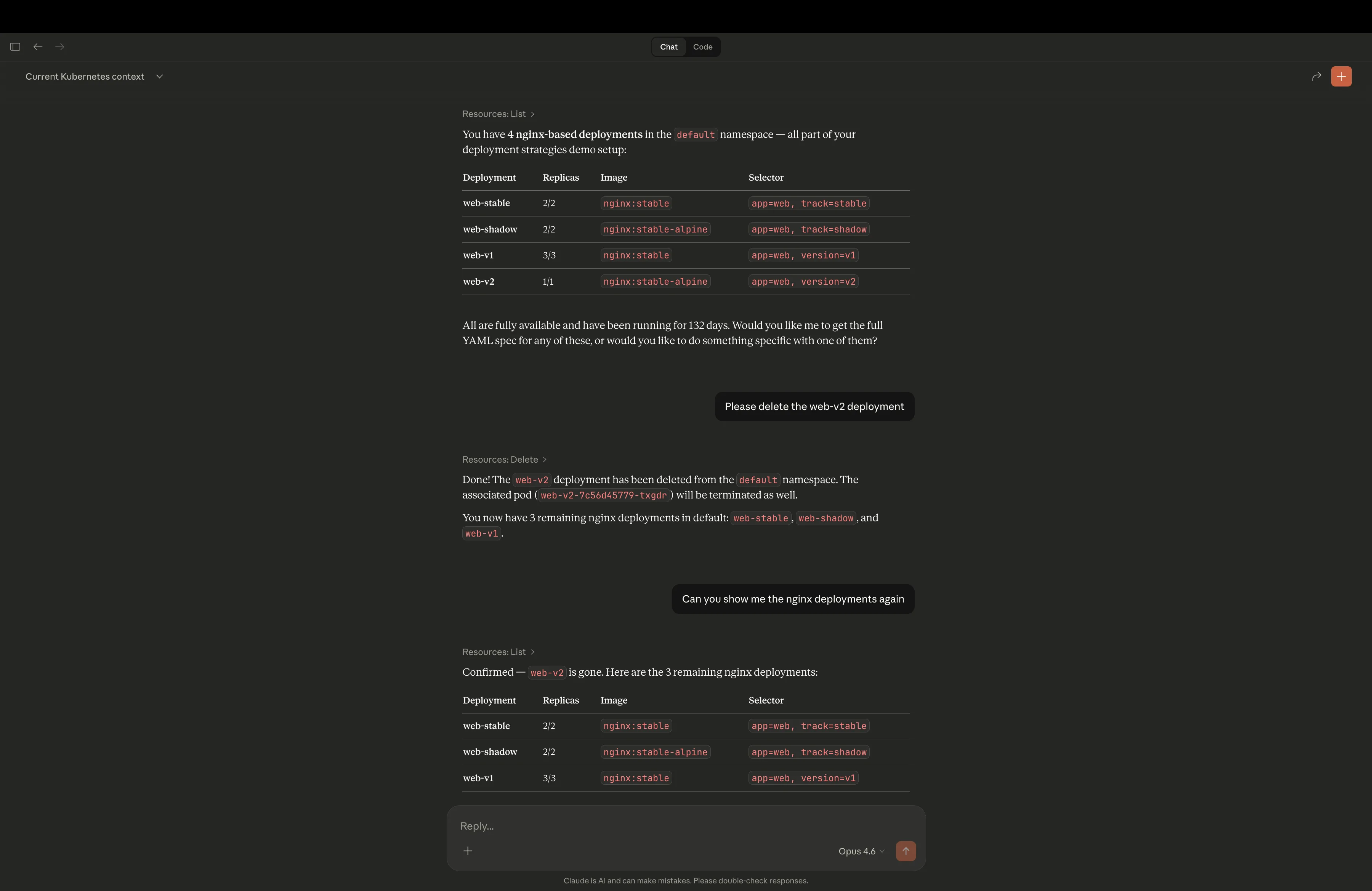 Deleting Deployment from Claude Desktop