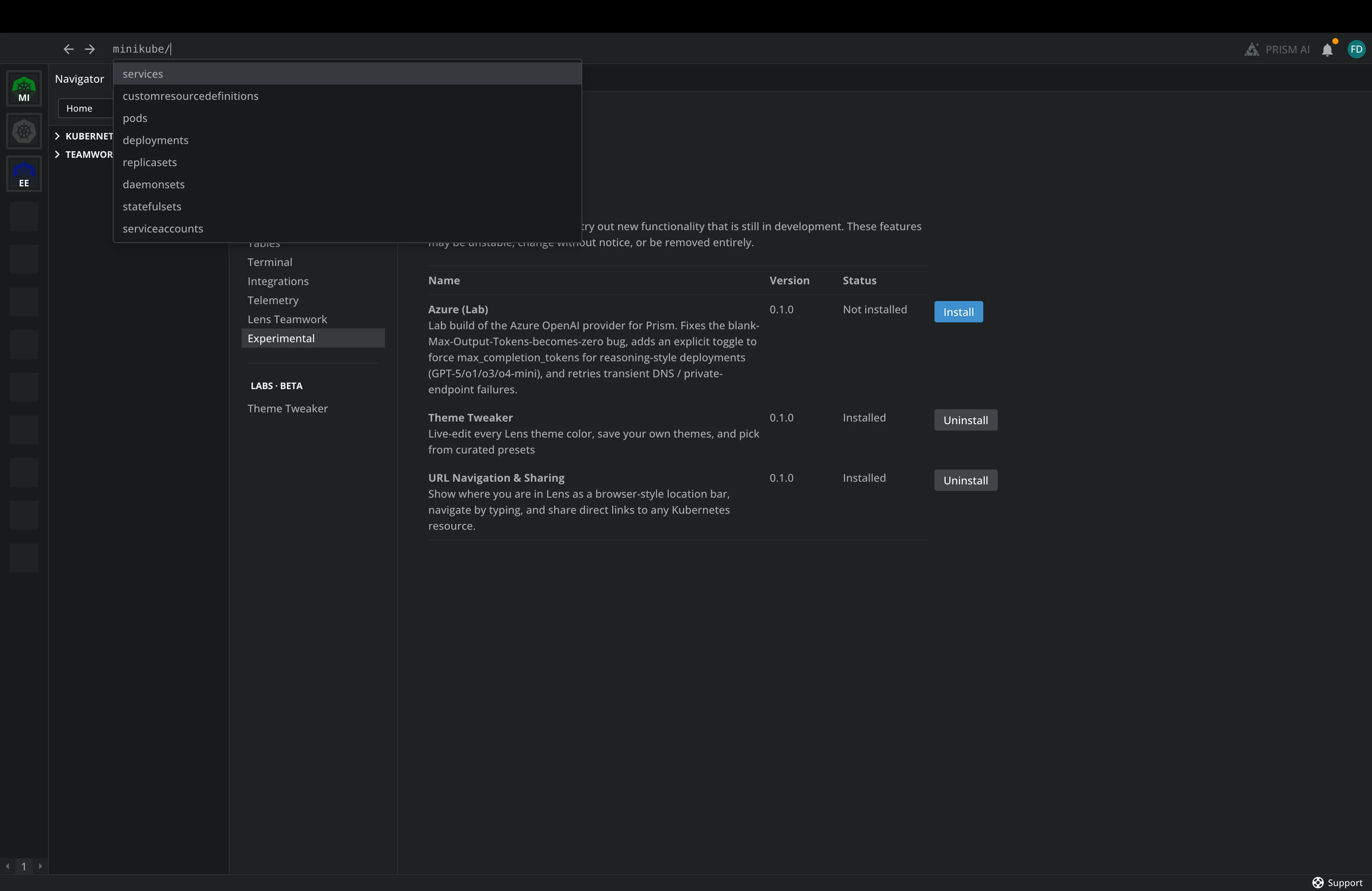 URL Navigation and Sharing experiment