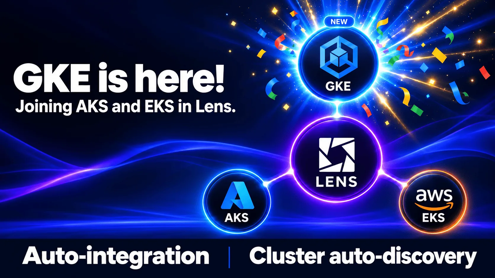 GKE is here! GKE joins AKS and EKS in Lens, with auto-integration and cluster auto-discovery