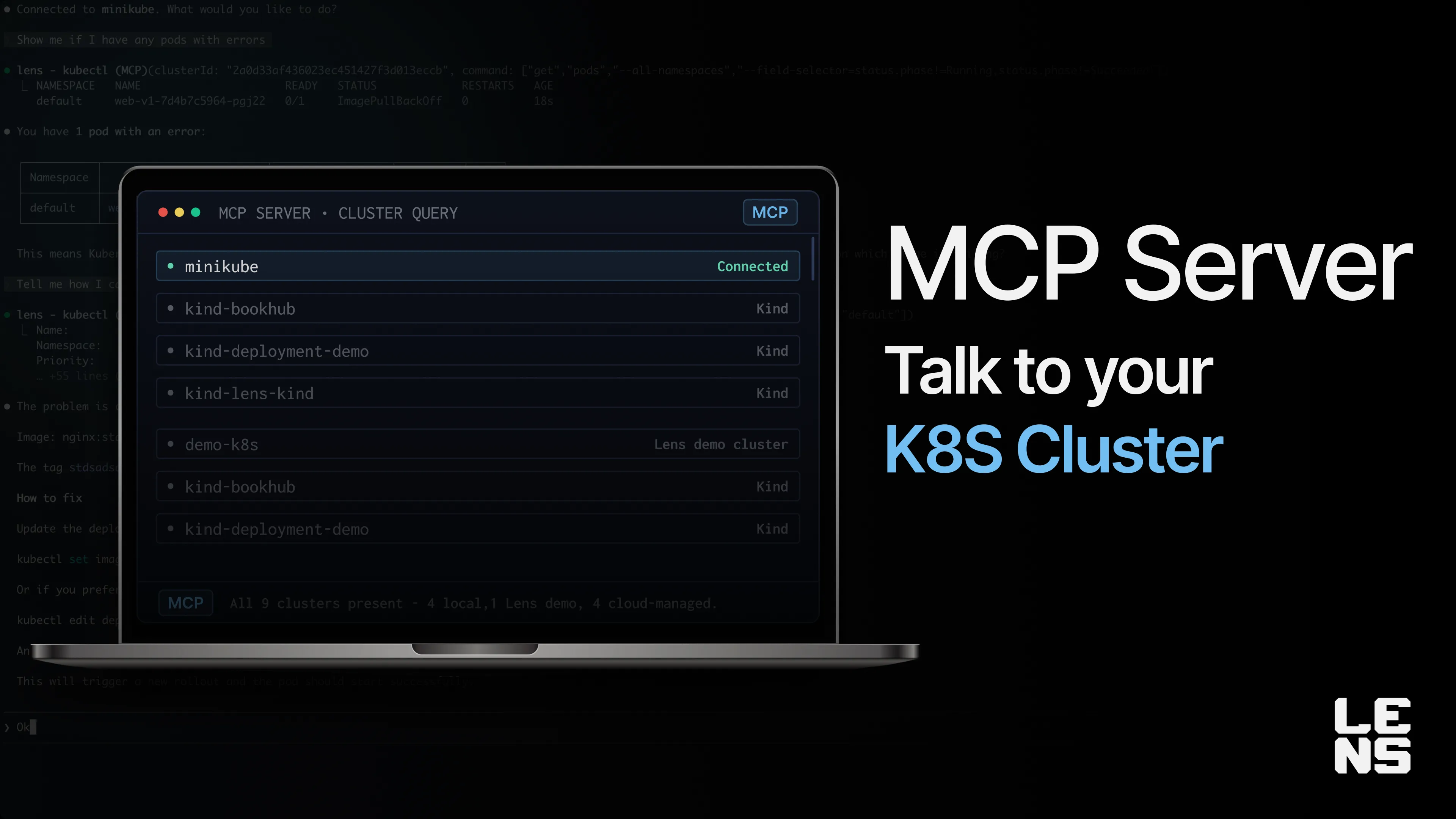 Lens MCP Server connecting AI assistants to Kubernetes clusters