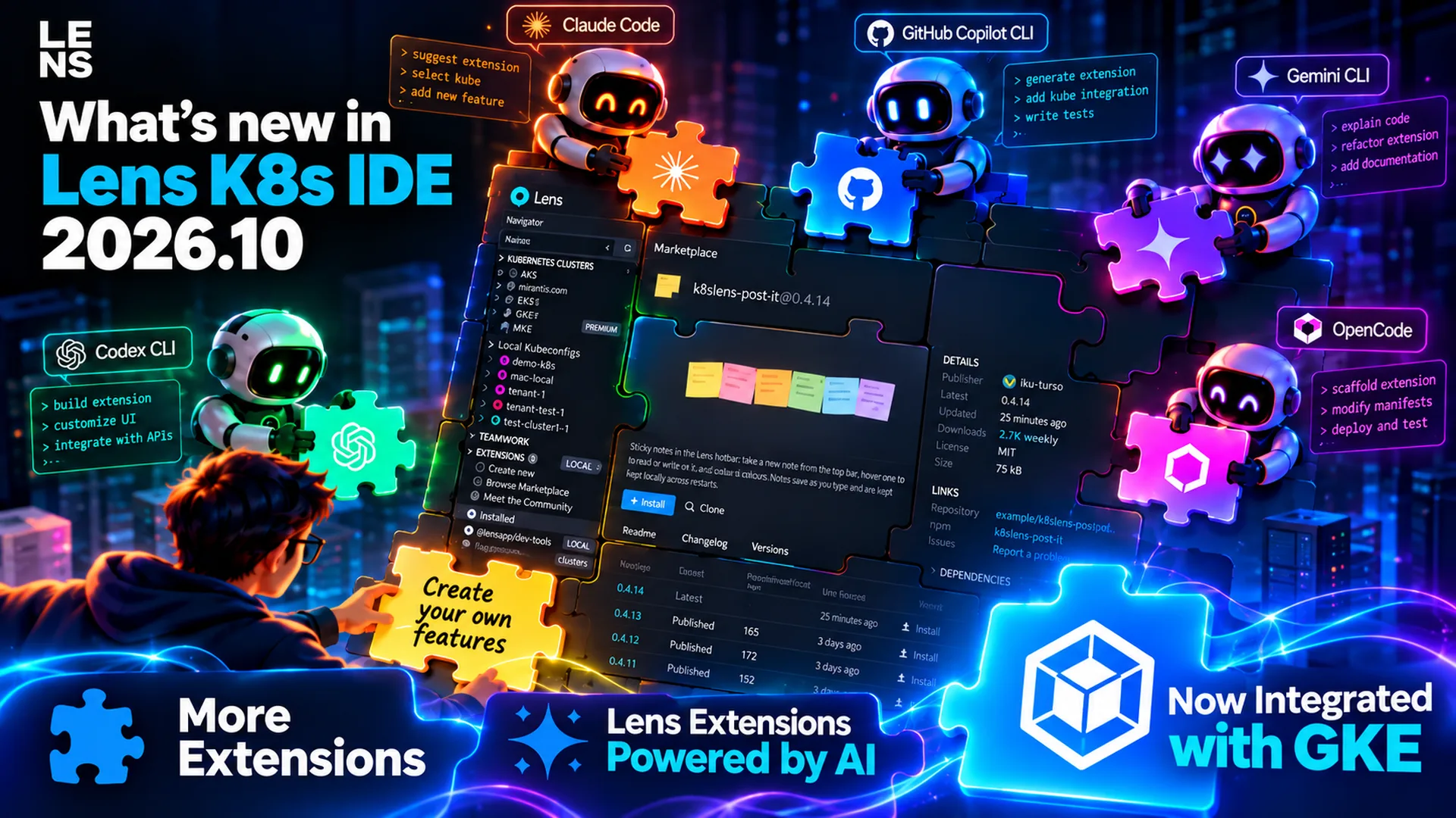What's new in Lens K8S IDE 2026.10: more extensions, Lens Extensions powered by AI