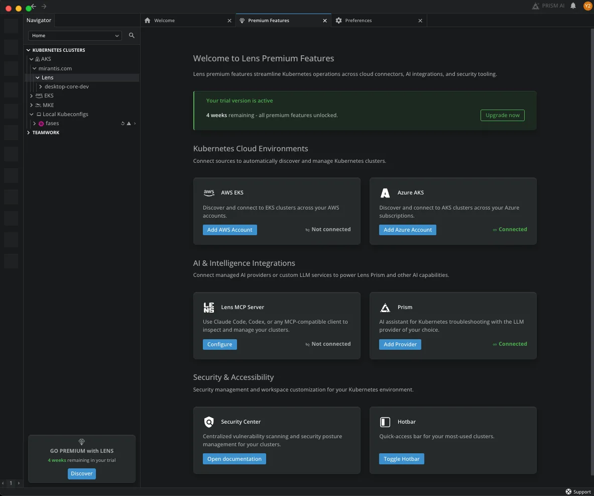 Premium features dashboards
