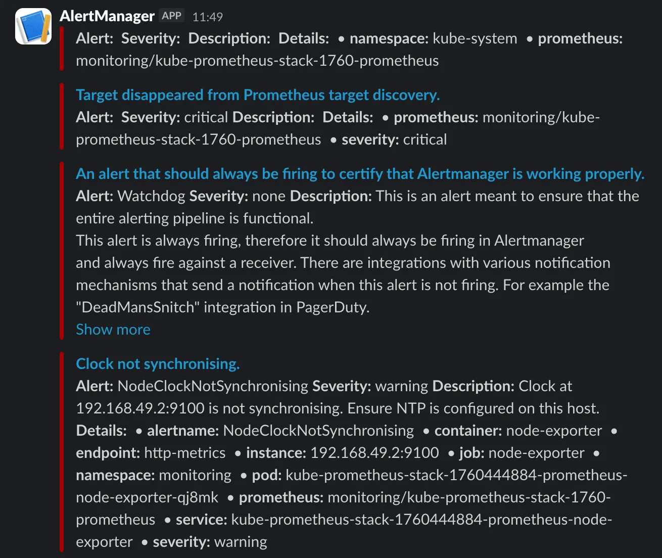 Receiving Alerts